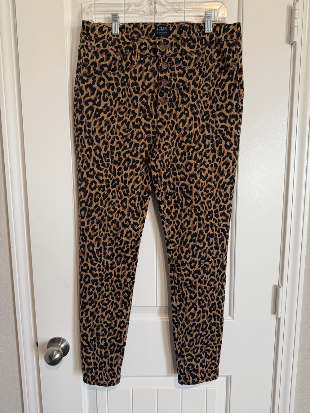 J. Crew Leopard Print High-Rise Skinny Pants - Tan & Black
